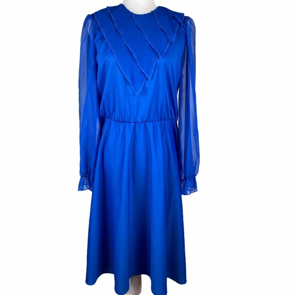Vintage Mr. George Blue Midi Dress Sz 16